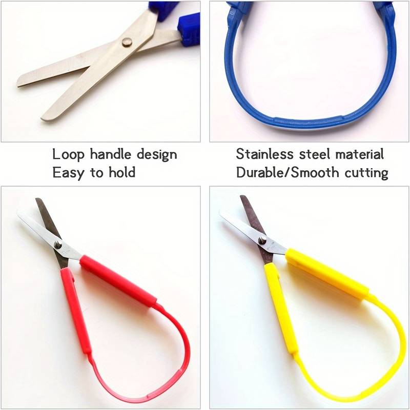 Ring Stretch Office Scissors Colorful Grip Scissors Kids - Temu